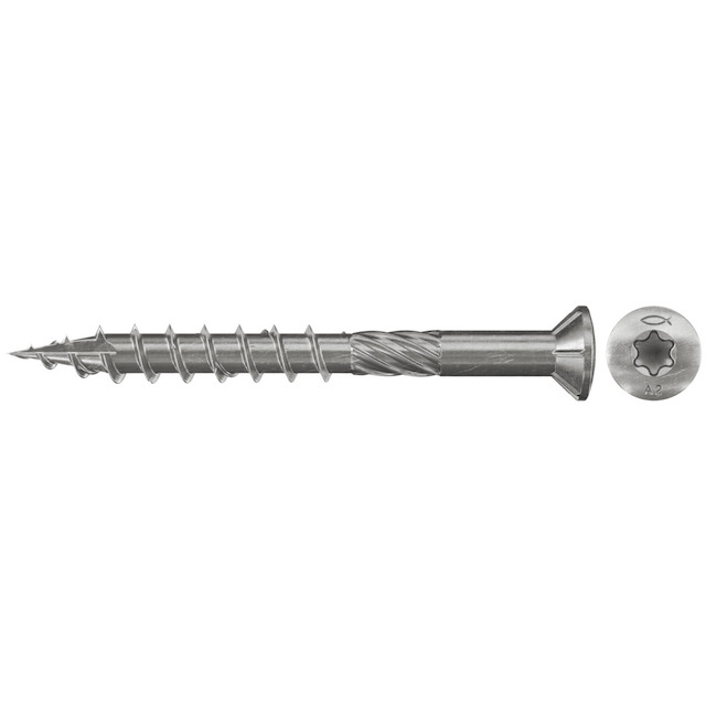 Fischer vrut pro terasy 5 x 80 zápustná hlava nerez A2 část. závit TX